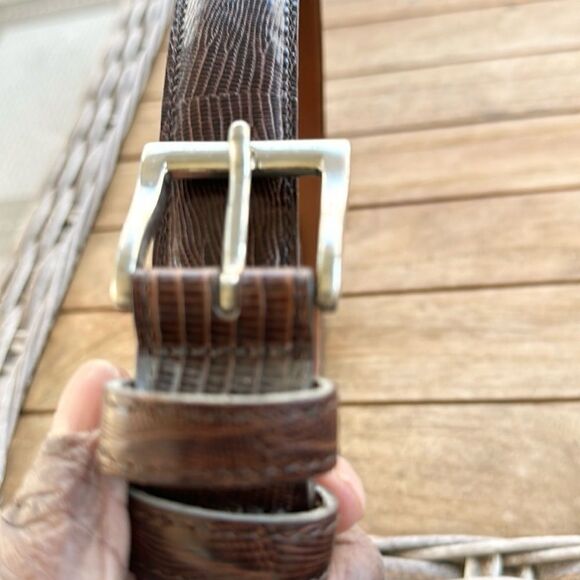 Cole Haan Genuine Leather Brown Textured Men’s Belt 42 - Picture 4 of 8